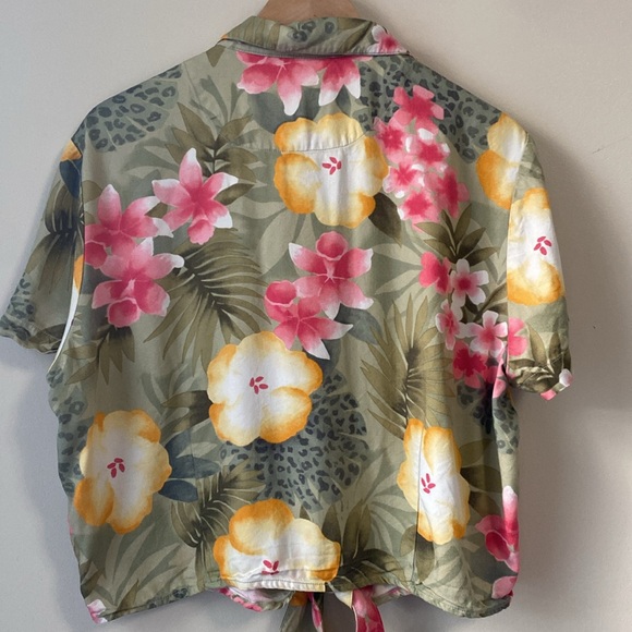 Havana Jacks Cafe Tropical Cropped Collared Shirt XL - Picture 4 of 6